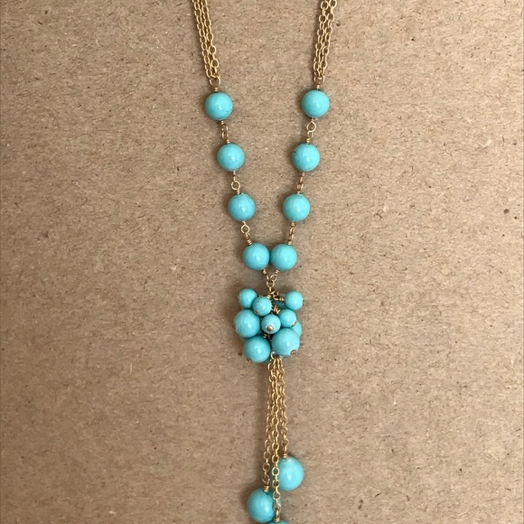 Turquoise and gold necklace - Picture 3 of 6